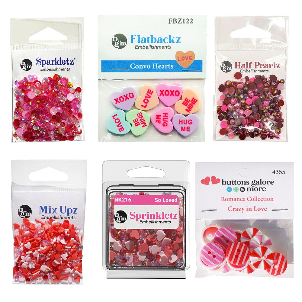 Valentine's Day Craft Embellishment Variety Bundle