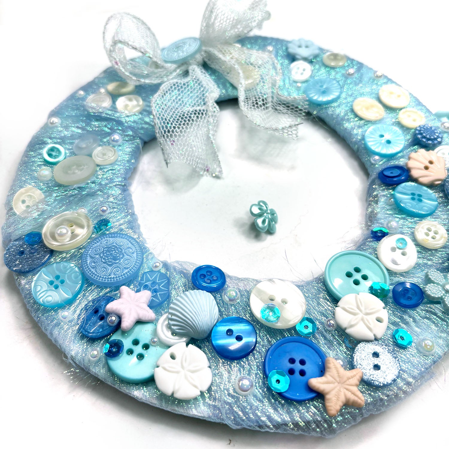 Ocean Blue Wreath Button Bundle