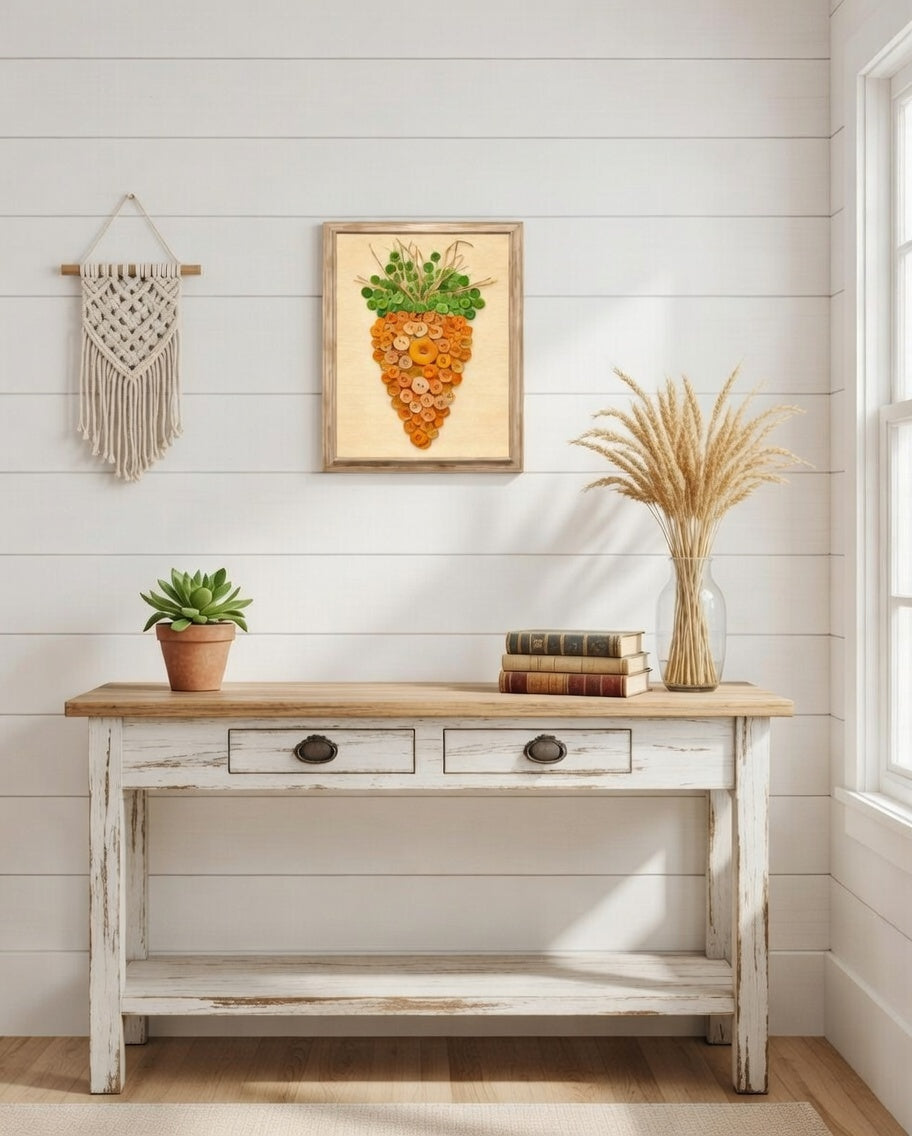 Carrot Button Art DIY Craft Kit