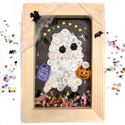 DIY Ghost Button Art Frame Kit – Halloween Home Décor