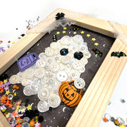DIY Ghost Button Art Frame Kit – Halloween Home Décor