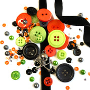 Halloween Night Embellishment Craft Kit – Buttons, Sequins, Beads, Charms & Trim