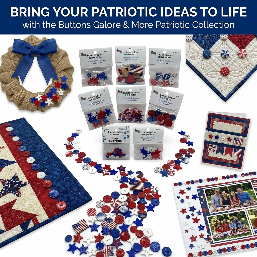 Patriotic Craft and Sewing Button Variety Pack – 8 packs