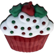 Christmas Cupcake Craft Button – Festive Holiday Embellishment