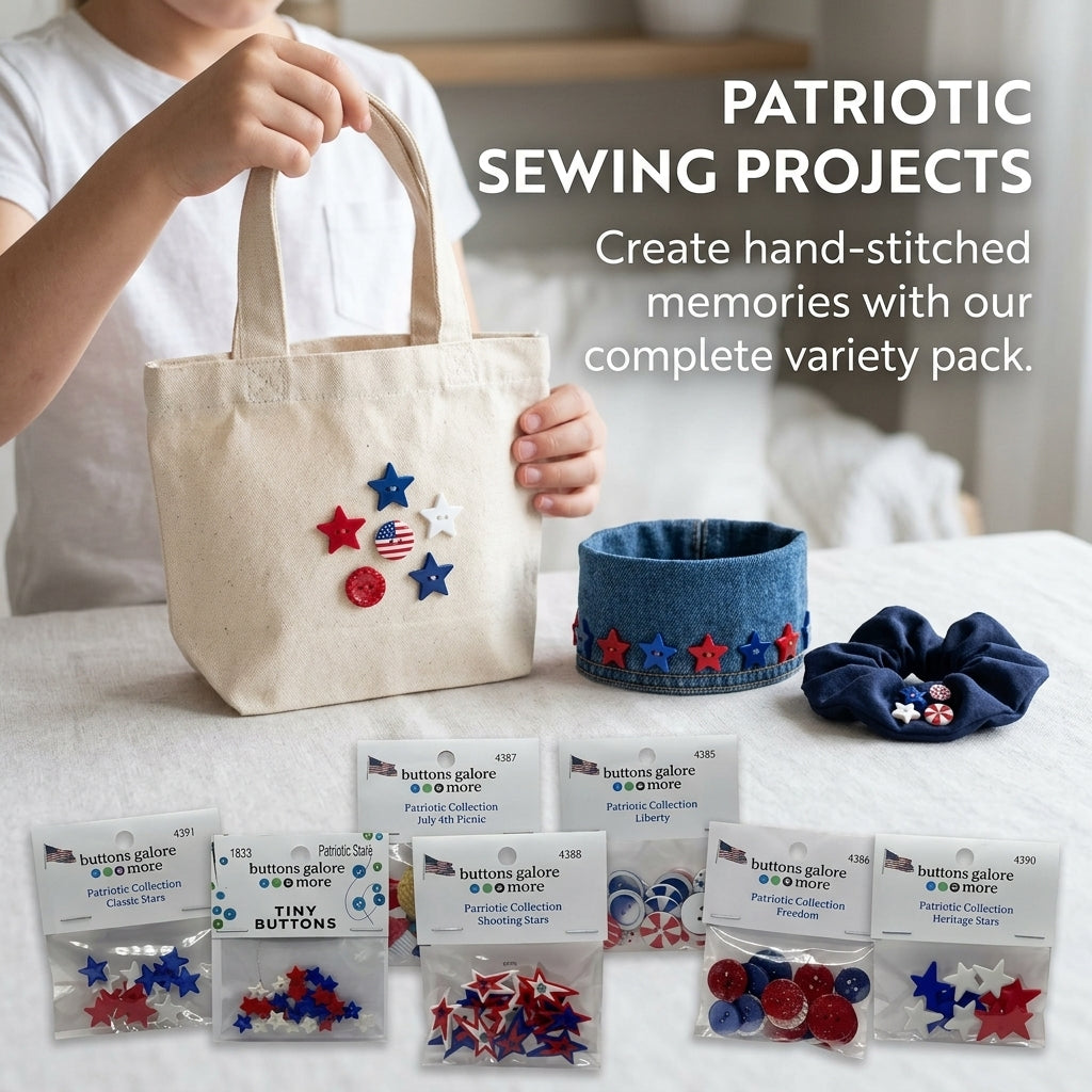 Patriotic Craft and Sewing Button Variety Pack – 8 packs
