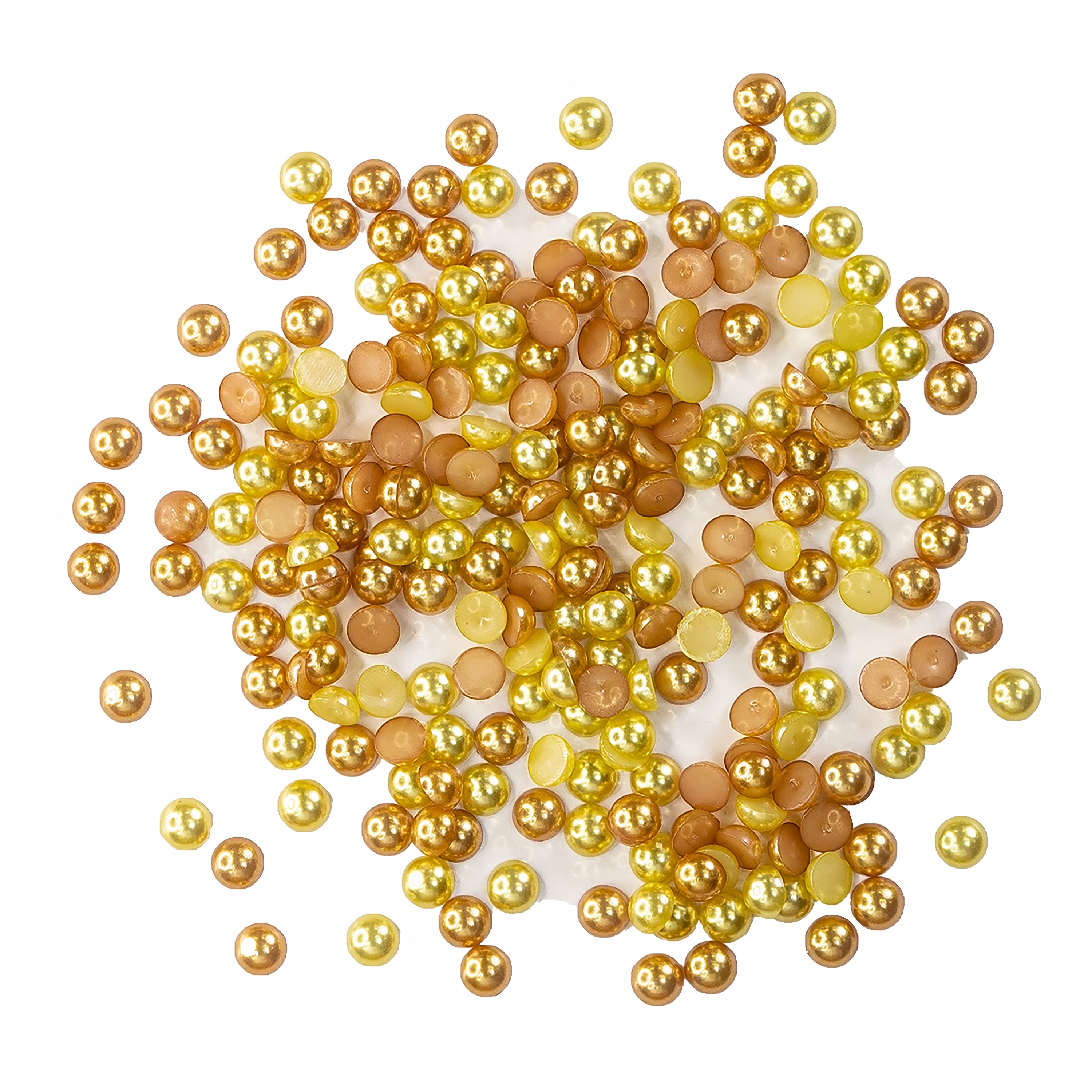 Gold AB flat back pearls craft embellishments, Buttons Galore