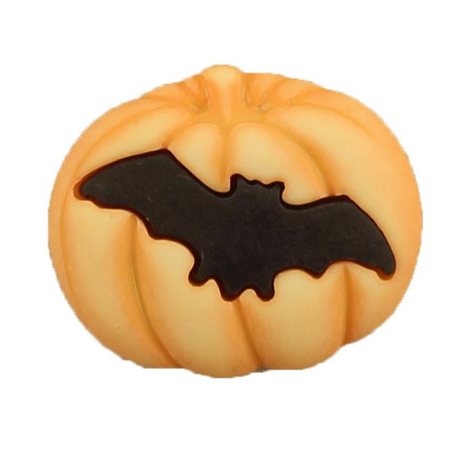 Bat on Pumpkin - Buttons Galore and More