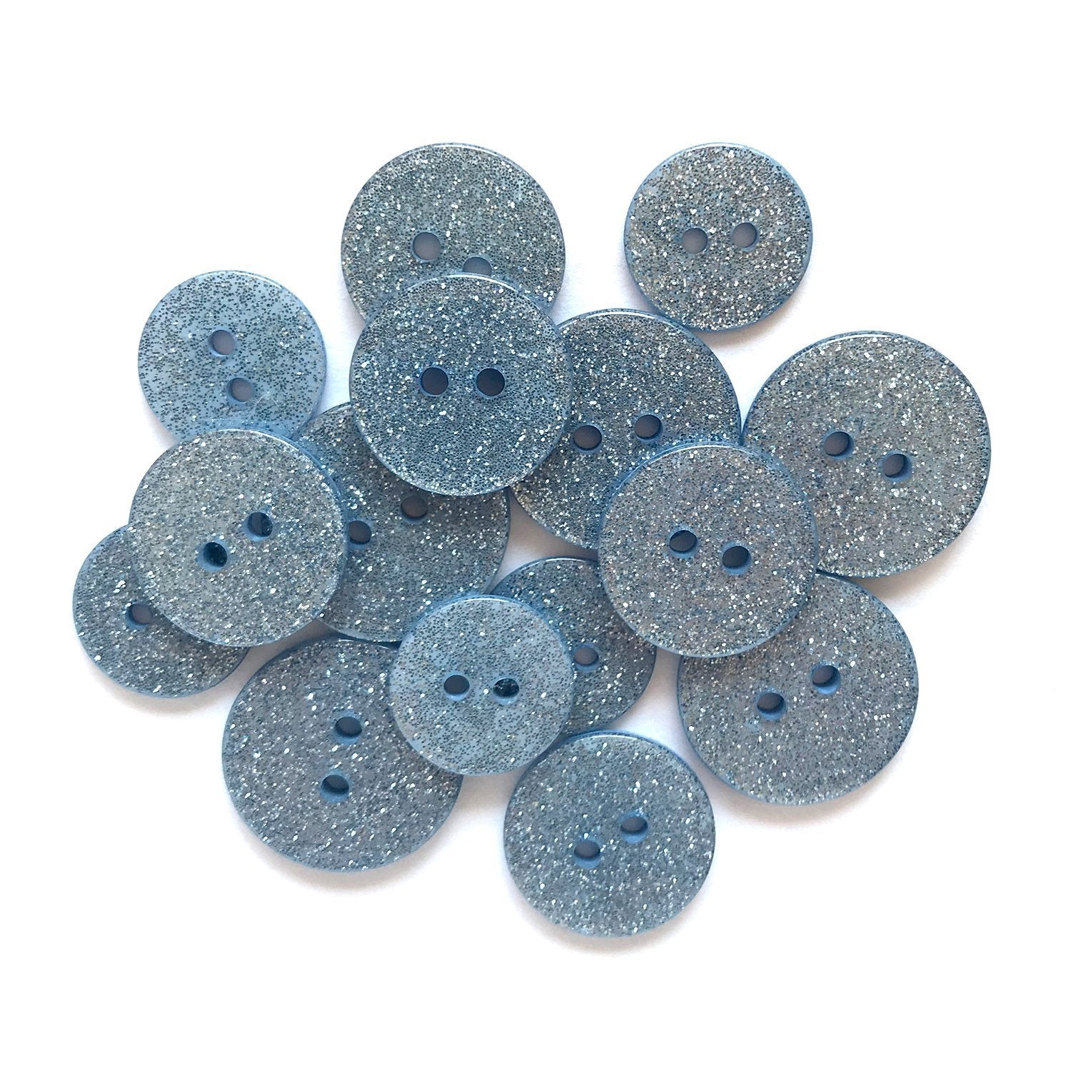 Blue Lagoon Glitter Buttons - Buttons Galore and More
