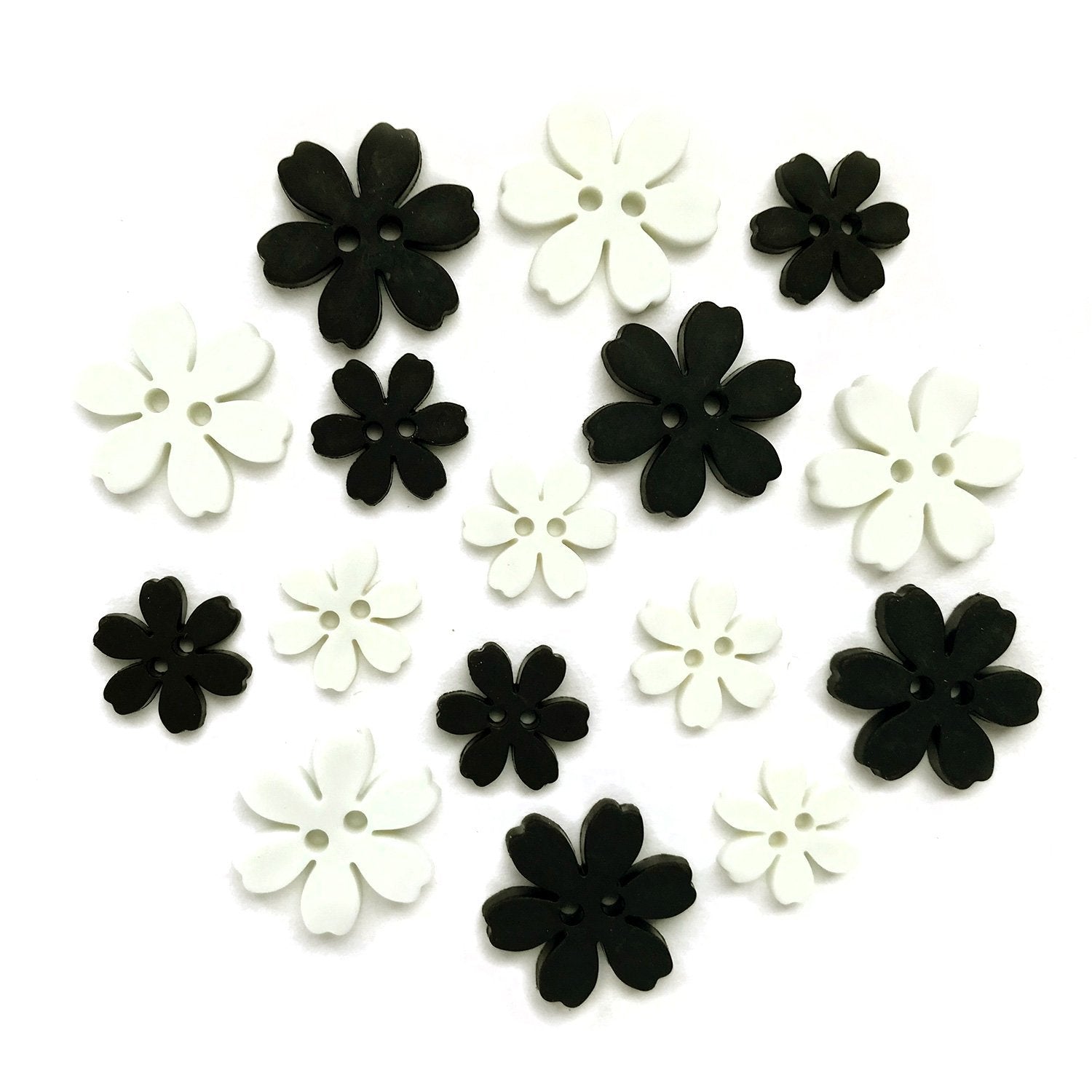 100PCS Flower Buttons Mixed Color Plastic Buttons Button Flower DIY  Scrapbooking Craft Buttons Decorative Buttons Buttons for Clothing Sewing &  Knitting Supplies。（Size: 13mm, 18mm）