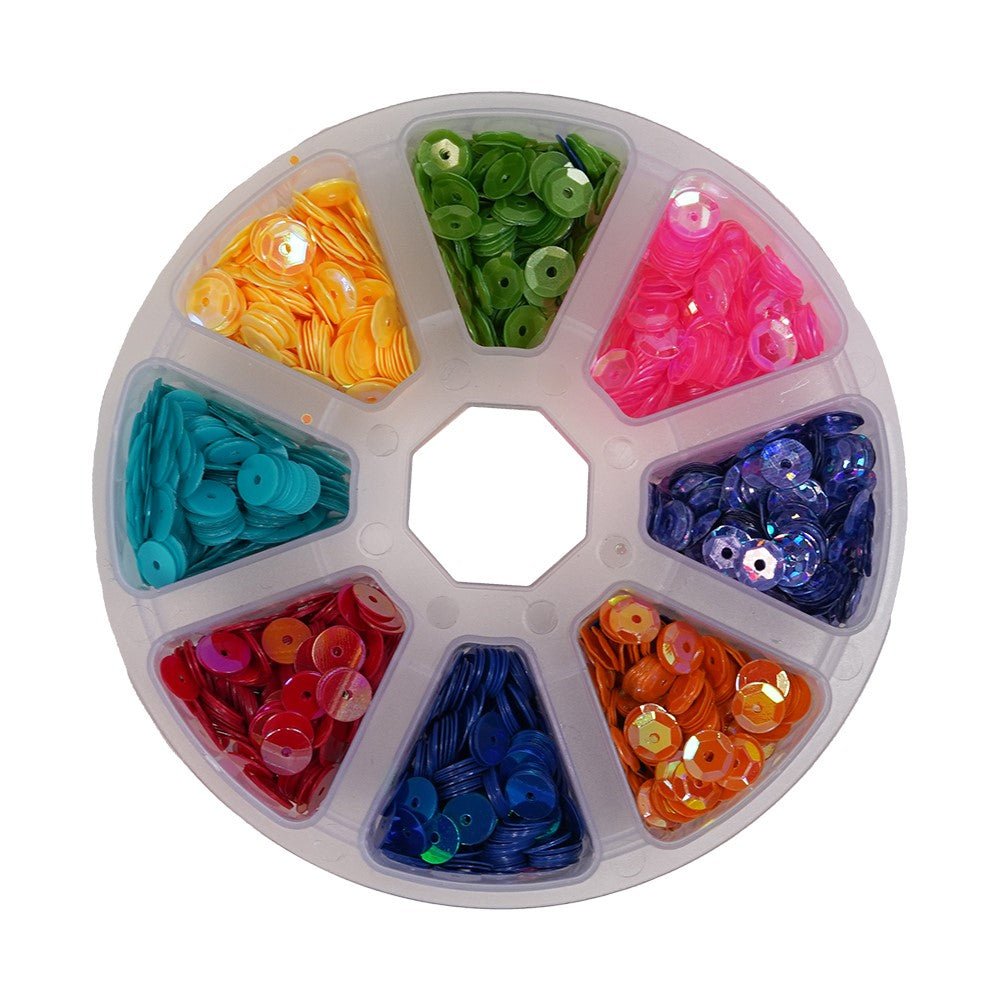 Bright Sequins in Pinwheel Box - Buttons Galore and More