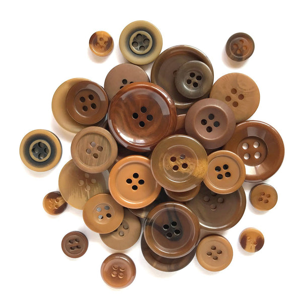 Chocolate Brown Bulk Buttons - 1