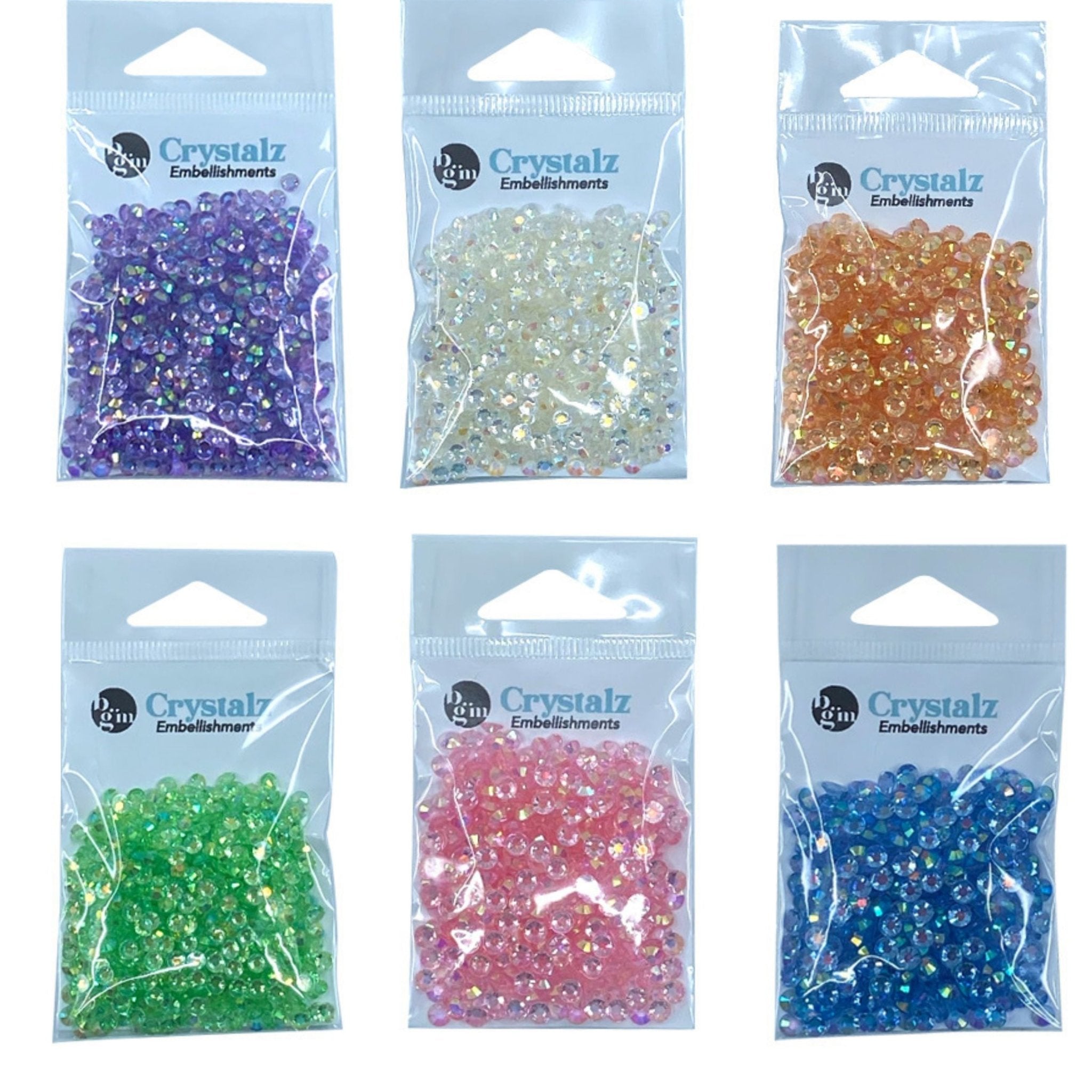 Buttons Galore Crystalz Iridescent Flat Back Gems for DIY Crafts, Scrapbooks, Paper Crafts - Soft Colors 2400 Pieces - Buttons Galore and More