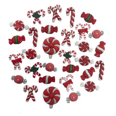 Candy Cane Button Assortment - Buttons Galore and More