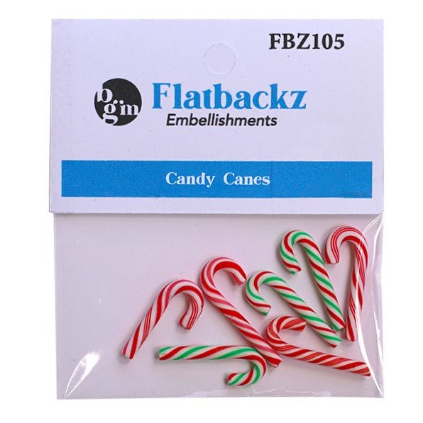 Buttons Galore Flatback Embellishments for Crafts - Peppermint Sticks - 9  Pieces