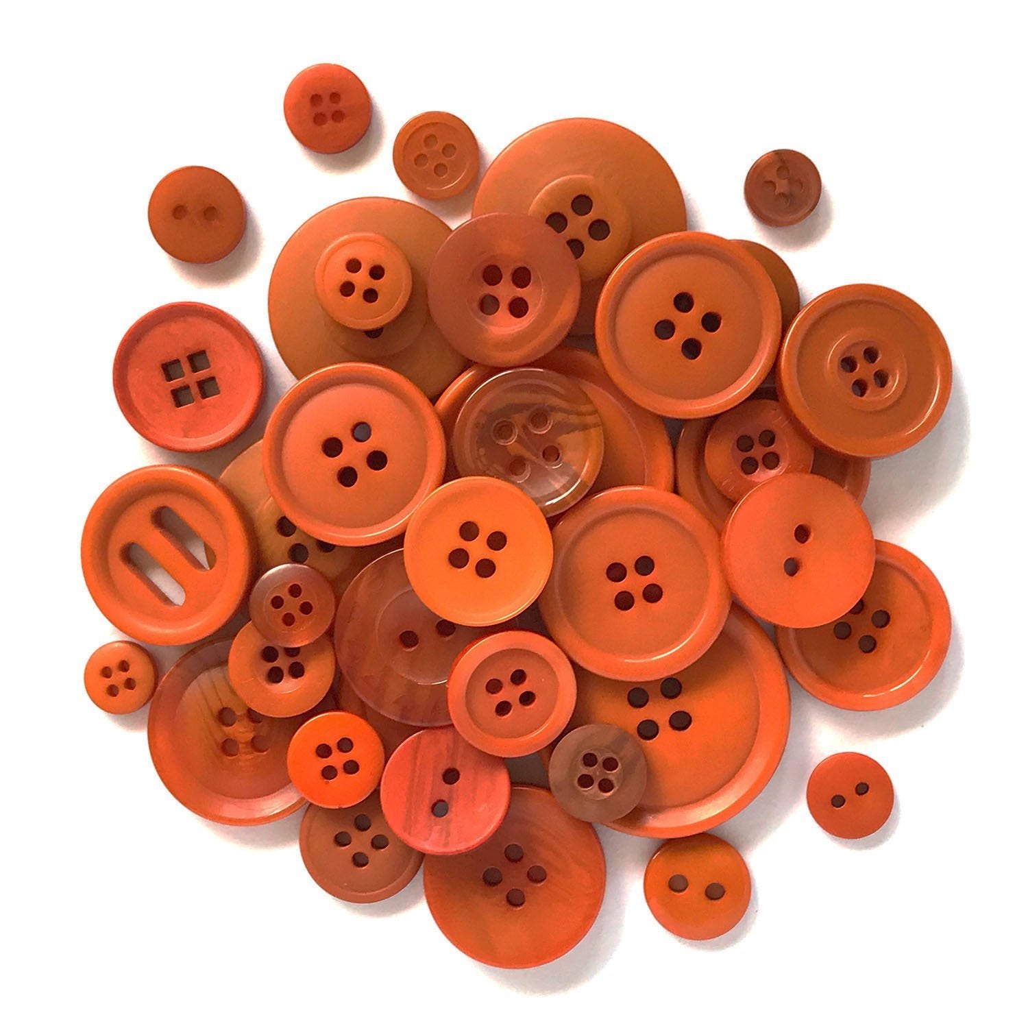 Deep orange Buttons for Crafts Sewing Scrapbooks and Quilts. Assorted ...