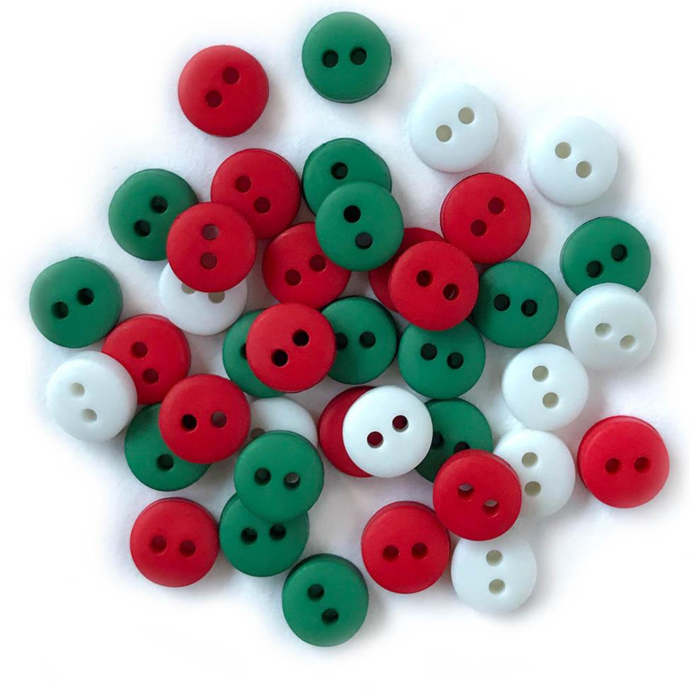 Tiny Buttons Red Hearts Micro #TB1826
