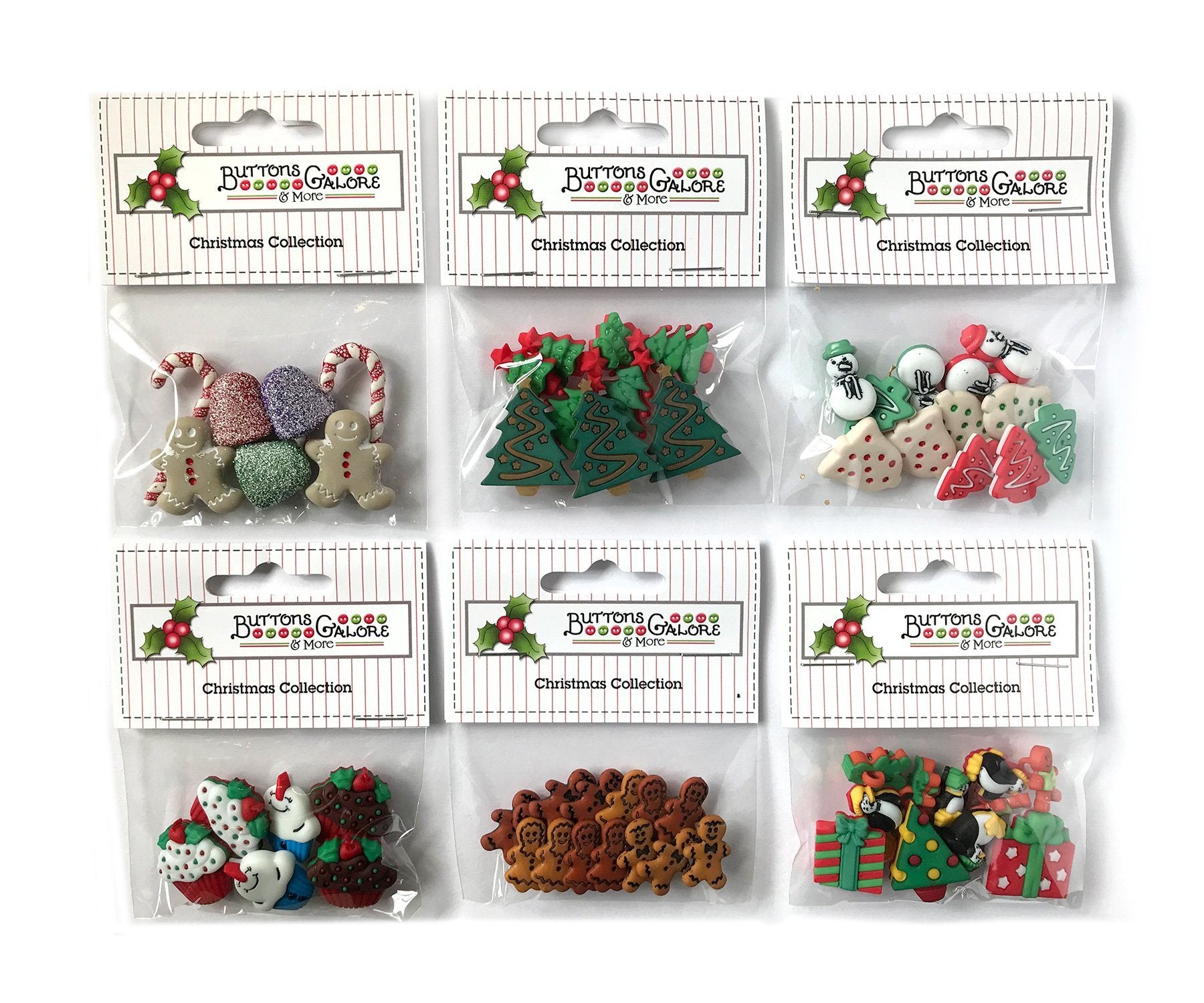 Christmas Group 3 - Set of 6 - Buttons Galore and More