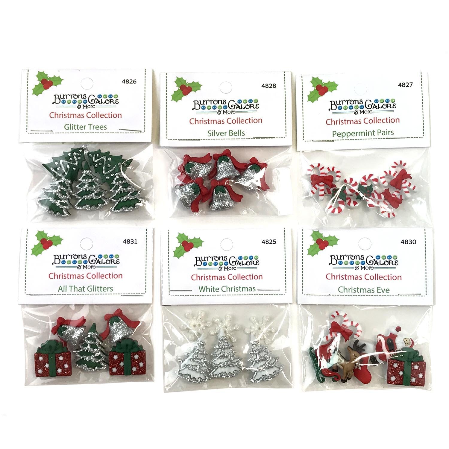 Christmas Group 4 - Set of 6 Packs - Buttons Galore and More