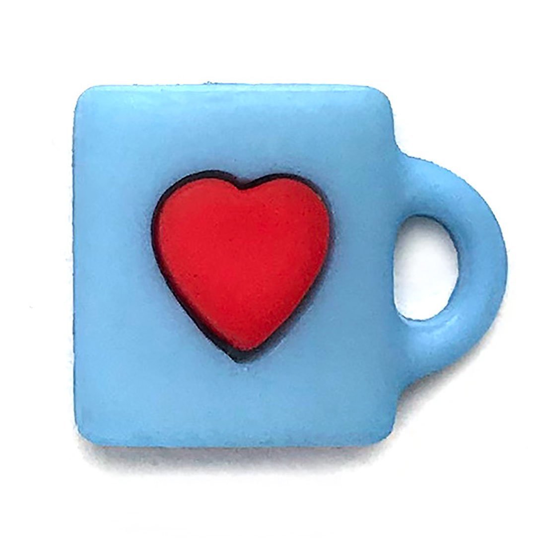 Coffee Cup with Heart - Buttons Galore and More