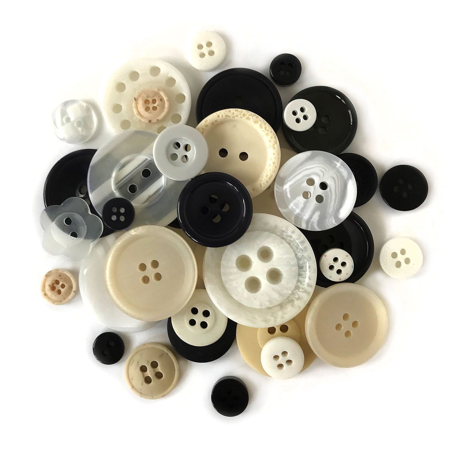 Ebony & Ivory Buttons-CJ106 - Buttons Galore and More
