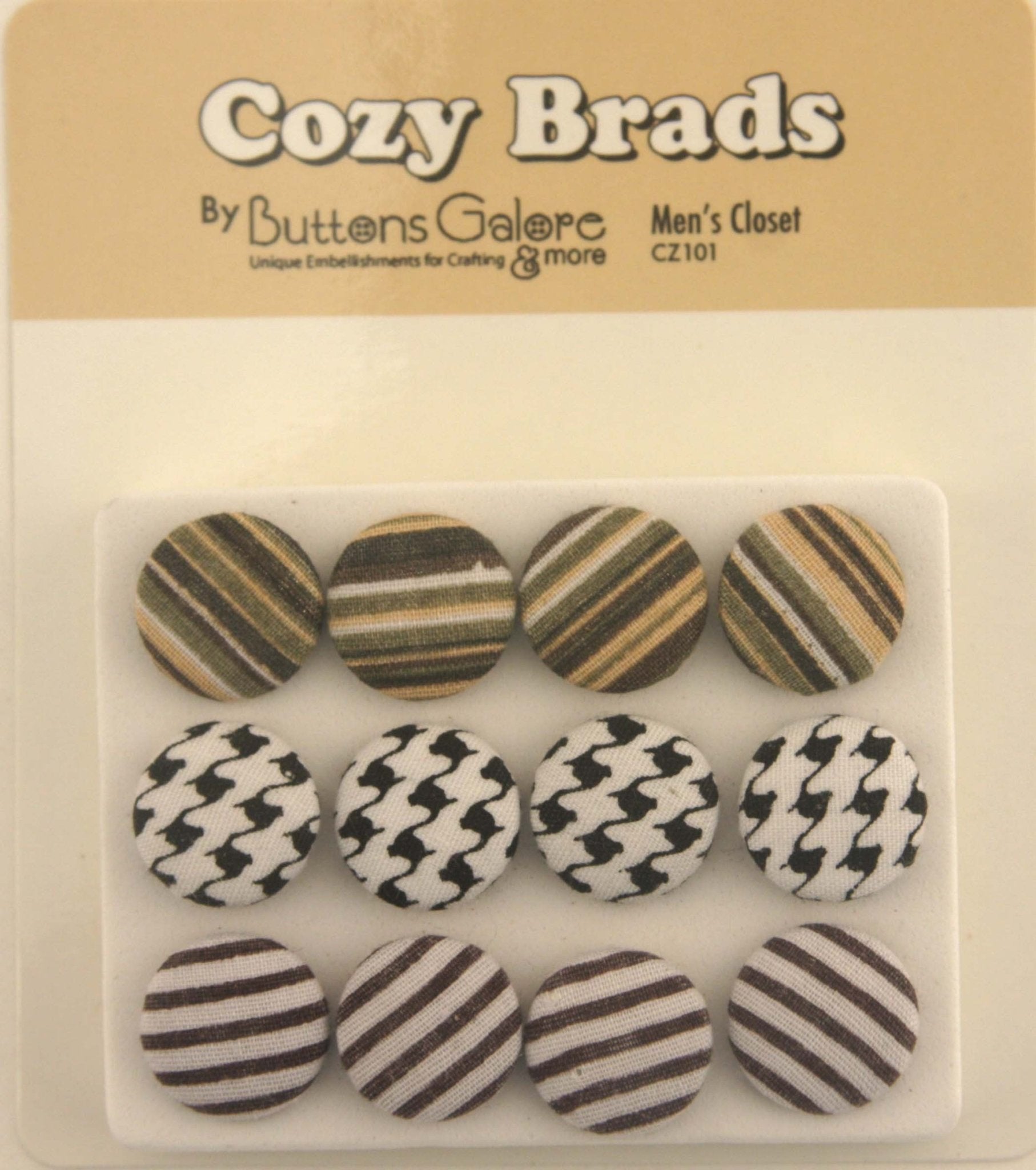 Fabric Covered Brads - CZ101 - Buttons Galore and More