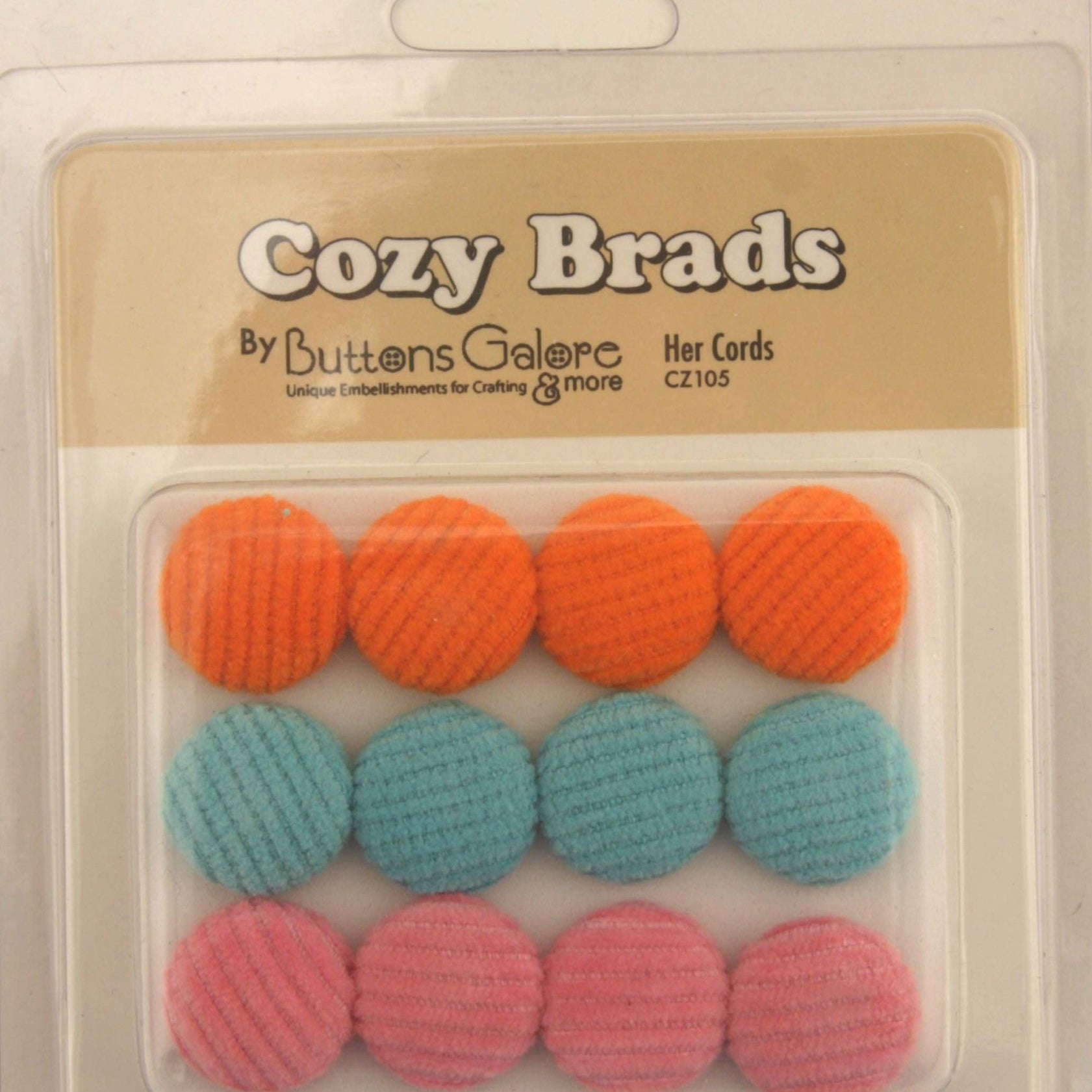 Fabric Covered Brads - CZ105 - Buttons Galore and More
