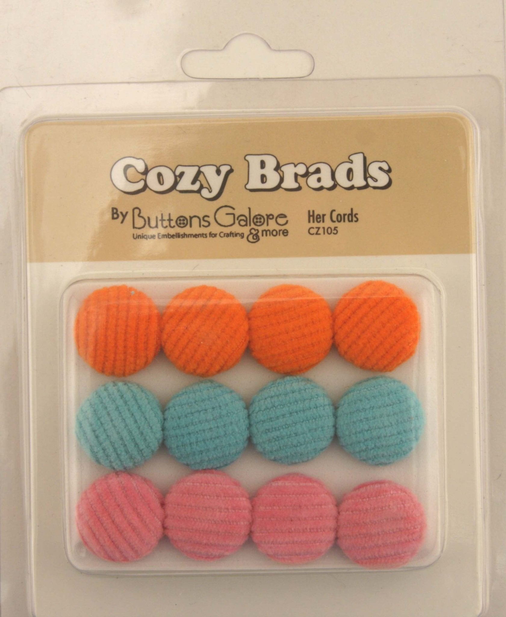 Fabric Covered Brads - CZ105 - Buttons Galore and More