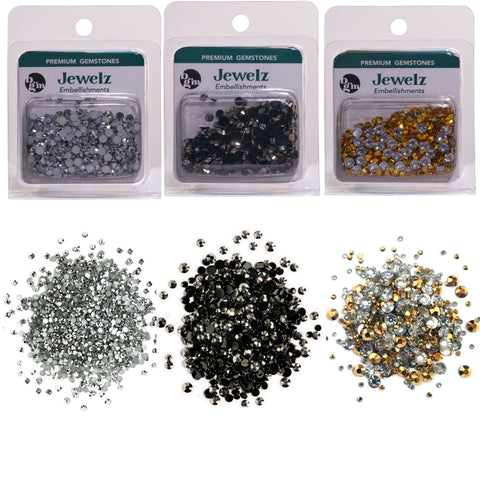 Flat Back Jewelz in Iridescent Earth Colors - Over 2000 Rhinestones - Buttons Galore and More