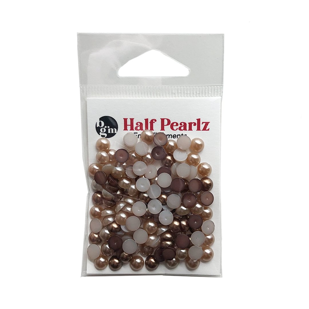 Buttons Galore Flat Back Pearls for DIY Crafts, Scrapbooks, Paper Crafts - Three Neutral Colors 350 Pieces