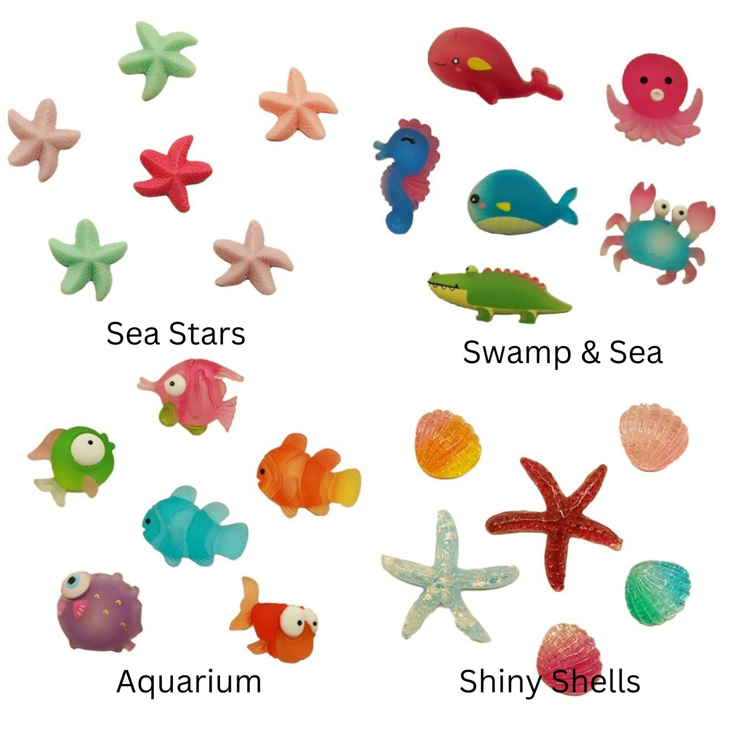 Flatbackz Sea Creatures Group - Buttons Galore and More