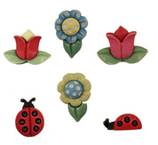 Flowers & Ladybugs-SF105 - Buttons Galore and More