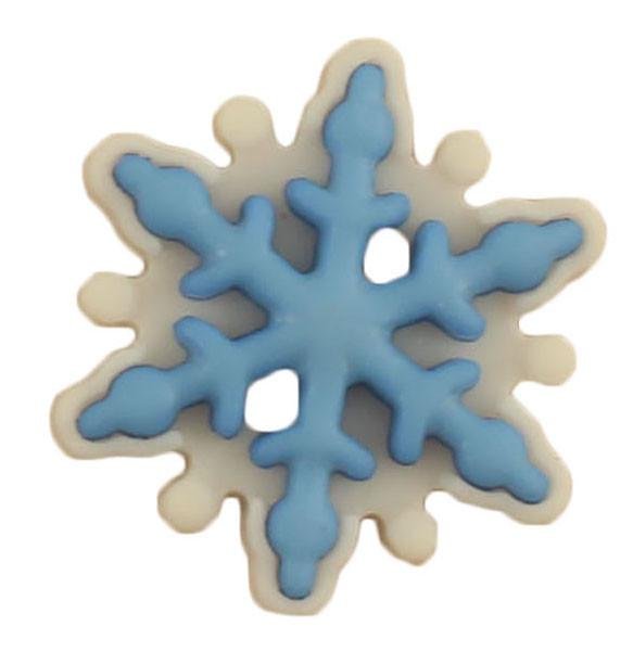 3x Vintage Glitter Snowflake Buttons 2-Hole Flat (1x 19mm, & 2x 30mm)  Winter