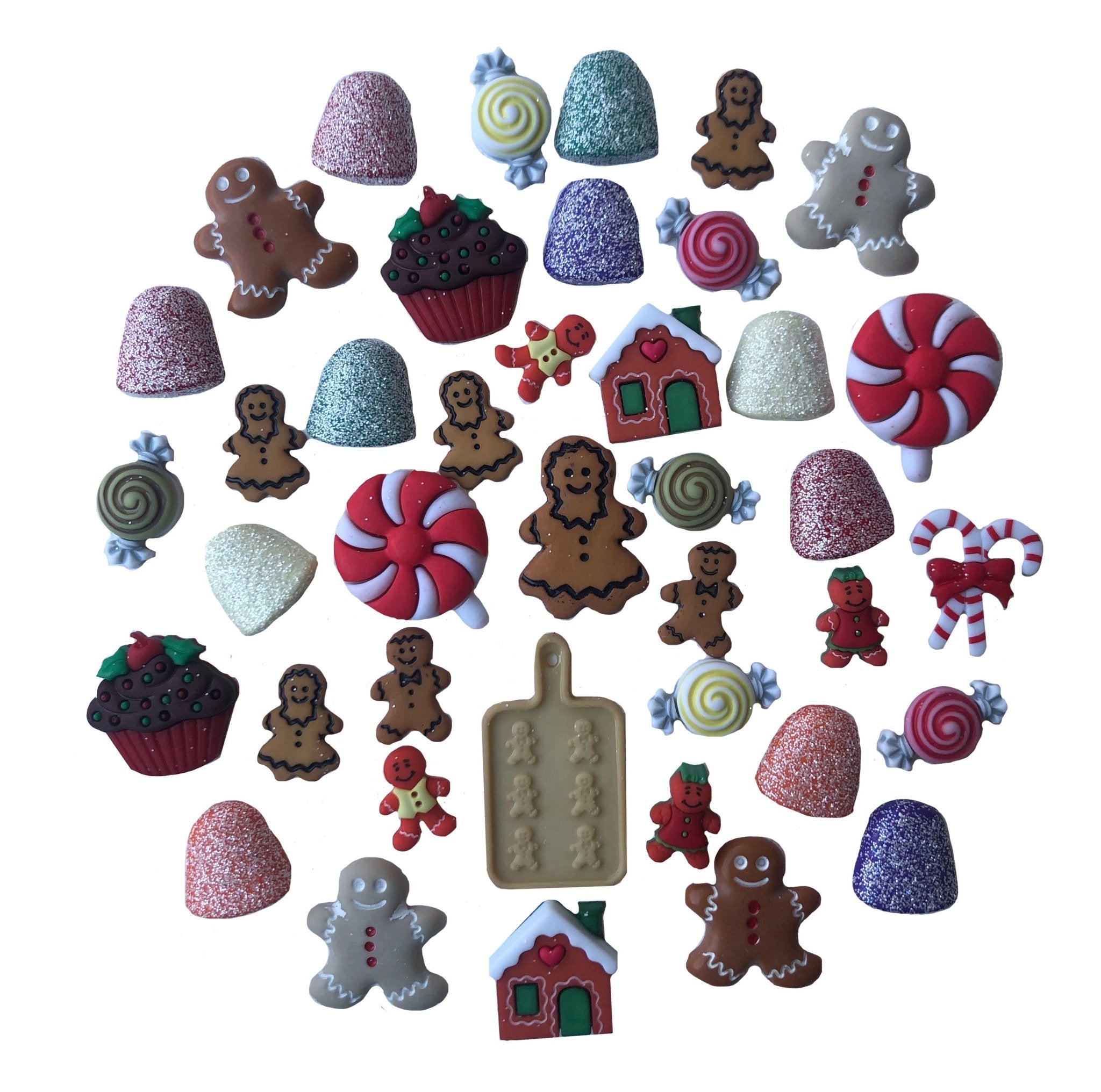 Gingerbread Buttons Gingerbread Novelty Button Assortment – Buttons Galore and More