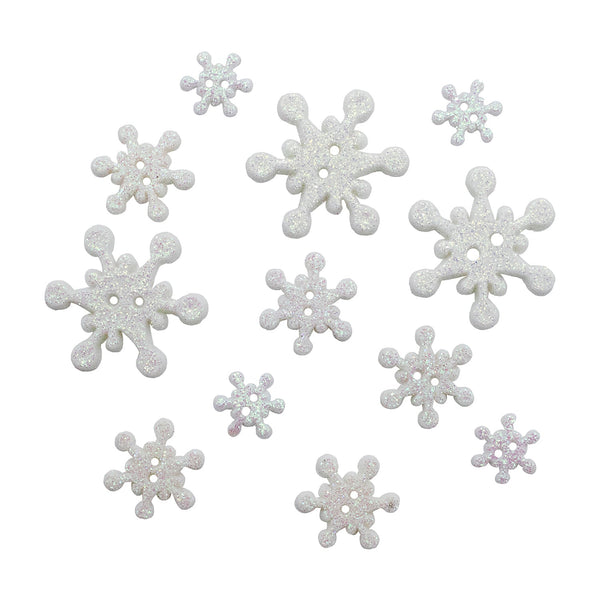 Snowflake Buttons Galore Collection 7/8 Frozen Flakes Set of 8