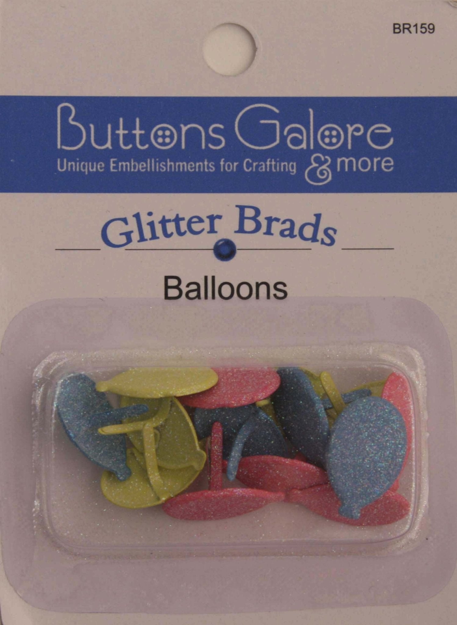 Glitter Brads Balloons - BR159 - Buttons Galore and More