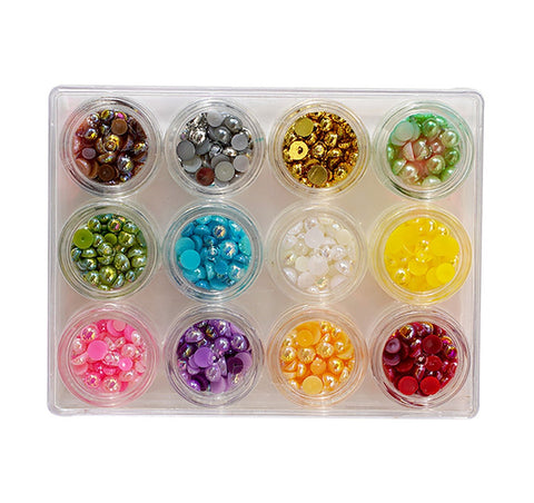Half Pearlz Assorted 12 Colors - Buttons Galore and More