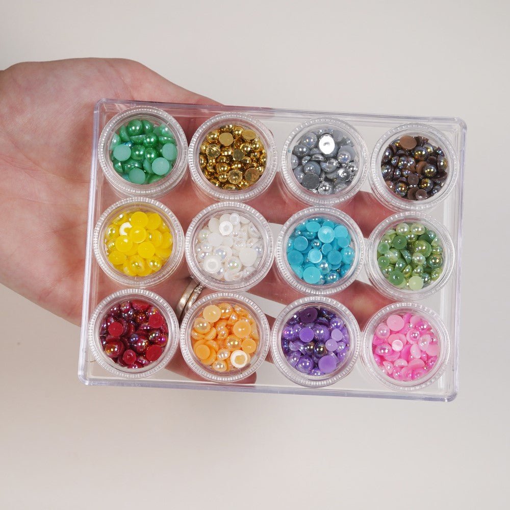Half Pearlz Assorted 12 Colors - Buttons Galore and More