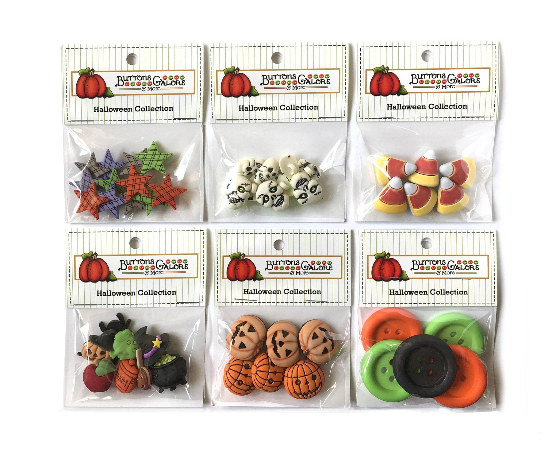 Halloween Group 1 - Set of 6 - Buttons Galore and More