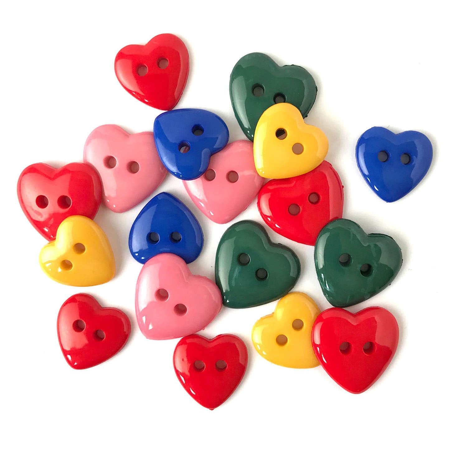 40pcs Corduroy Heart Shape Buttons Clothes Covered Flat Back DIY Decoration  Buttons (Random Mixed Color)