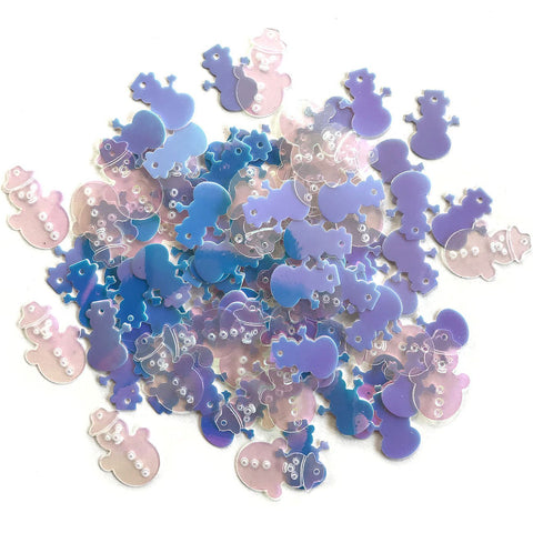 Iridescent Snowmen - Confetti Shapes - Buttons Galore and More