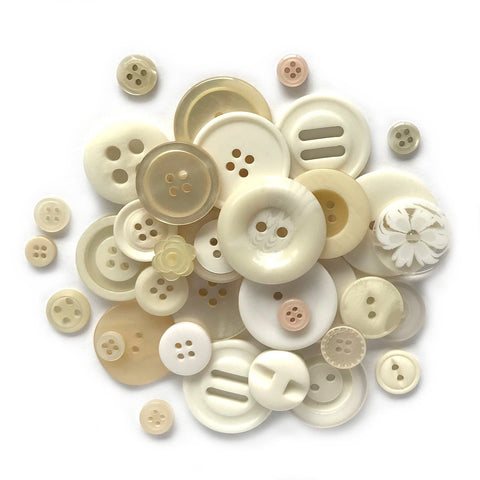 Ivory Buttons-BB18 - Buttons Galore and More