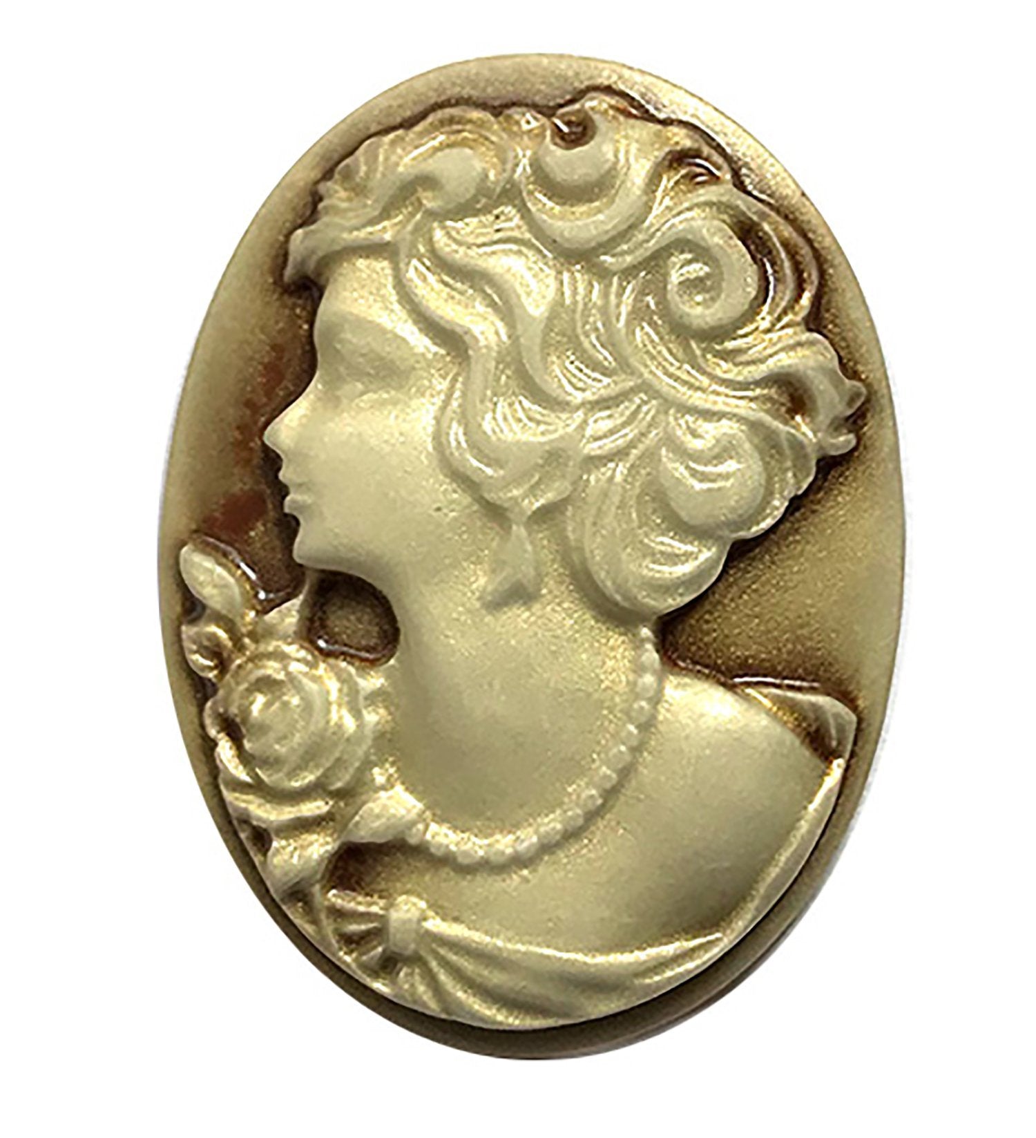 Large Cameo Resin Flat Back - Buttons Galore and More