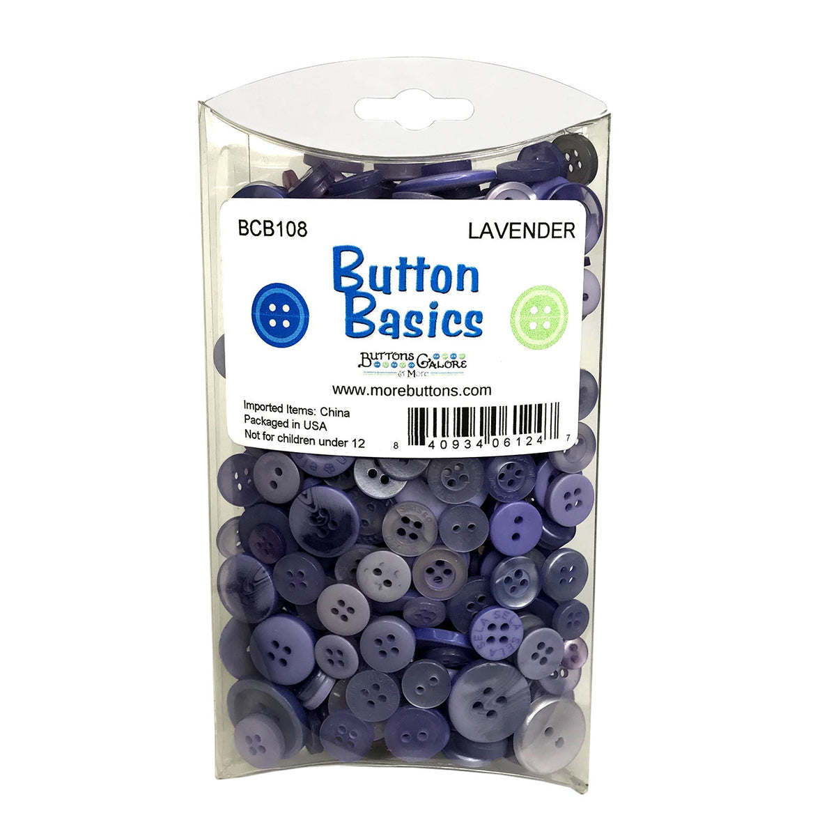 Light Lavender Buttons Pack - Assorted Sizes 1/2