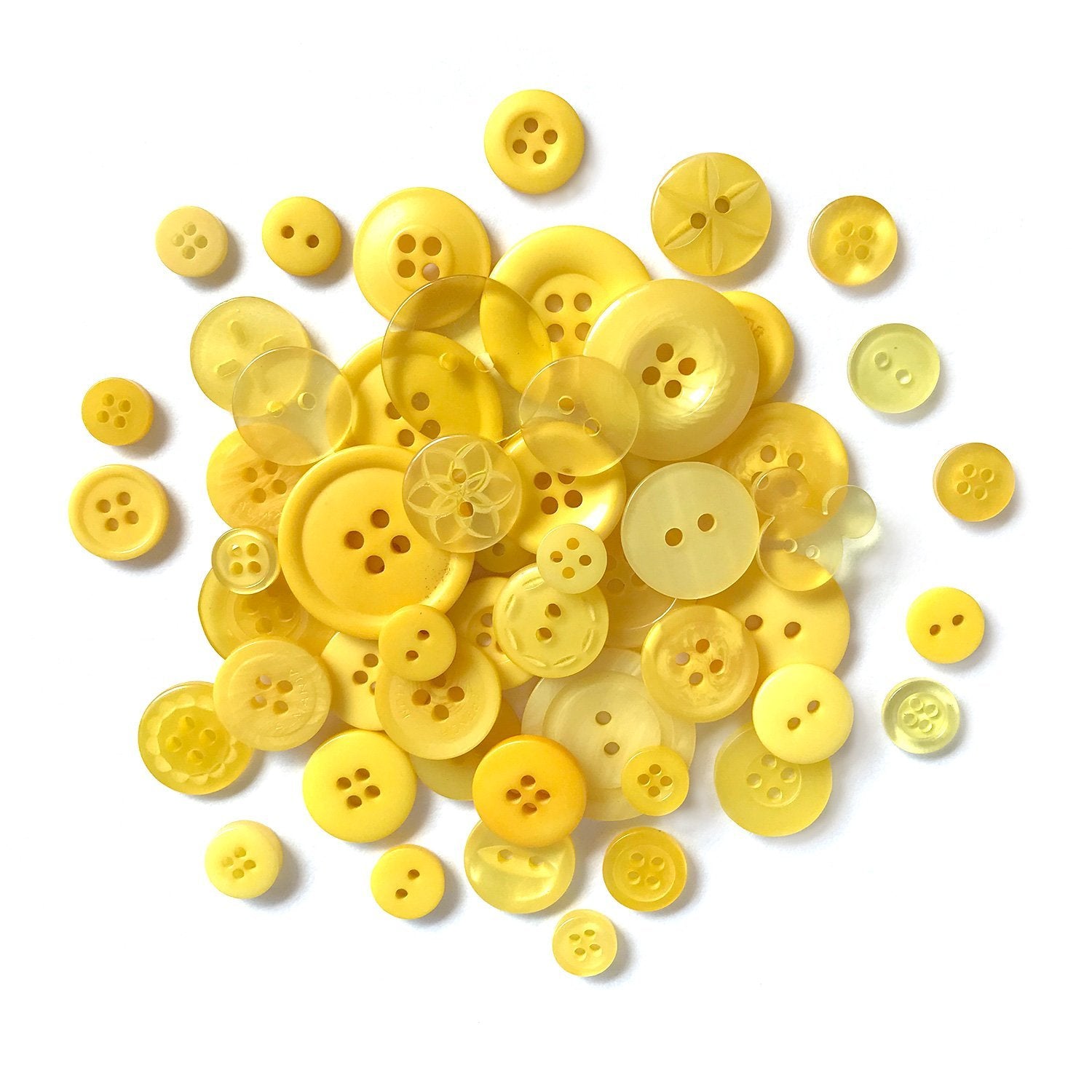 Bright yellow Buttons for Crafts Sewing Scrapbooks and Quilts. Assorted ...