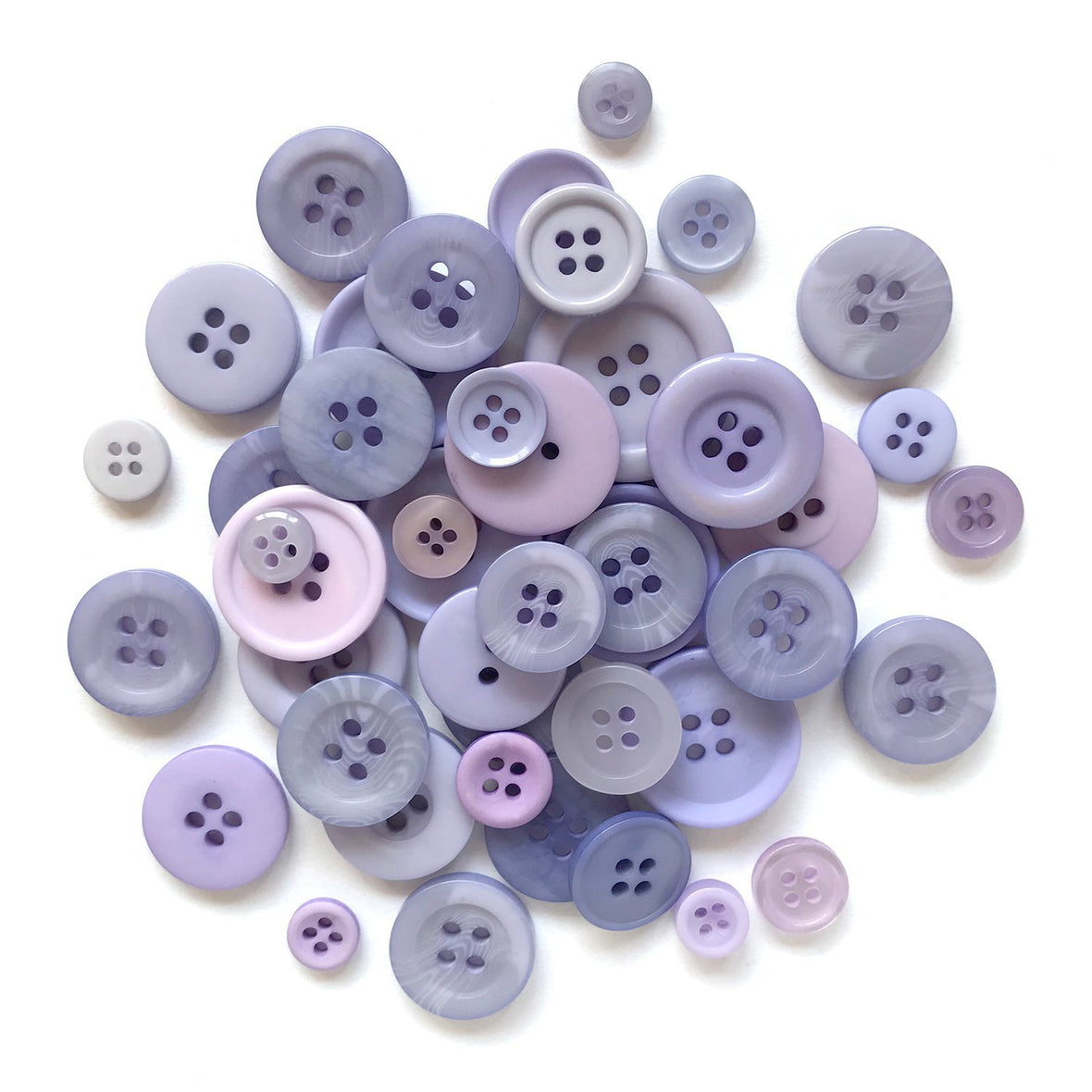 Light Lavender Buttons Pack - Assorted Sizes 1/2