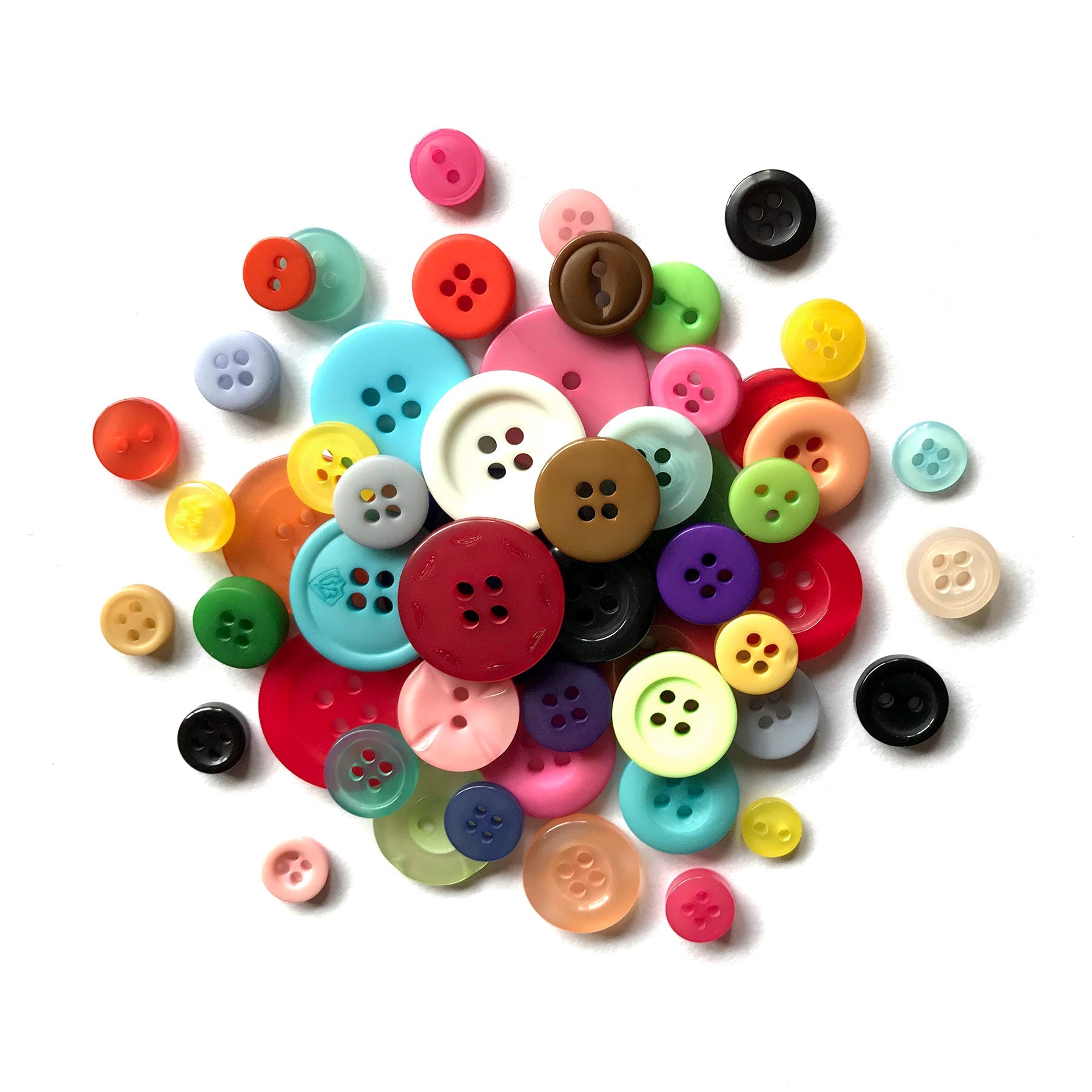 100 Clear Buttons, Clear Red Buttons, Assorted sizes Buttons, Grab Bag,  Sewing, Crafting, Jewelry, Collect (AL 35)