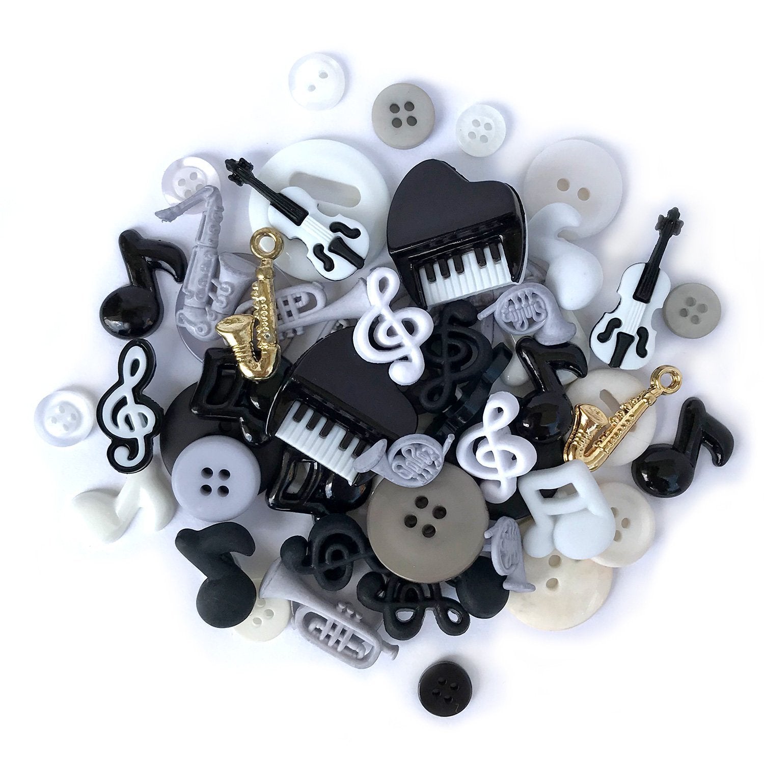 Black Buttons Value Pack By Loops & Threads®