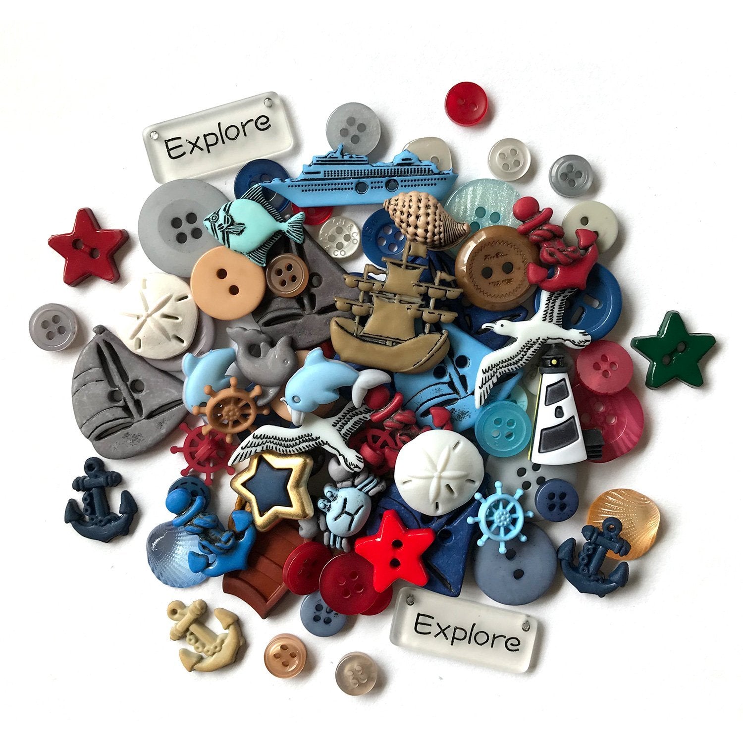 Buttons Galore 50+ Buttons for Sewing & Crafts - Nautical