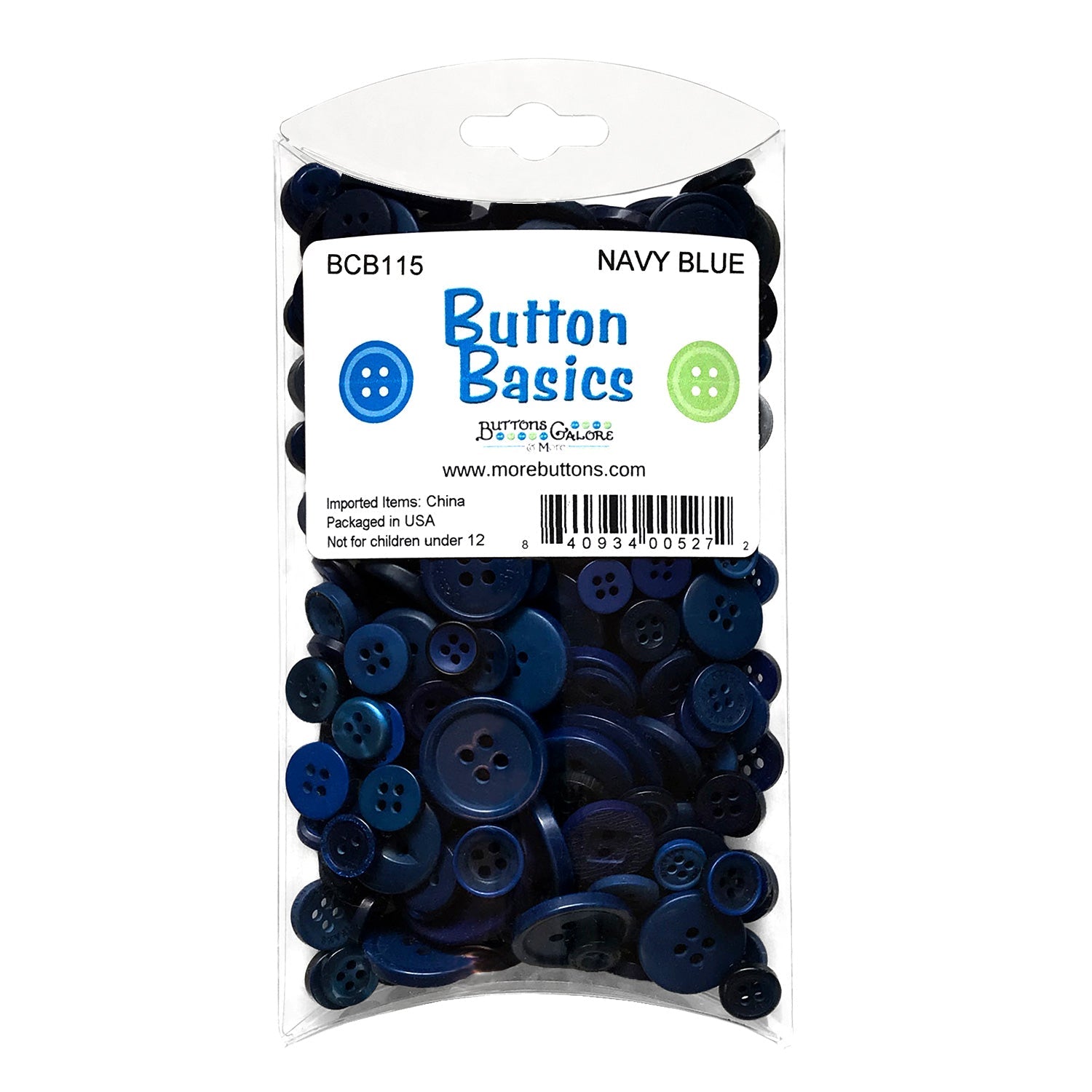 Dark Blue Buttons for Crafts Sewing Scrapbooks and Quilts. Assorted sizes  including small dark blue buttons