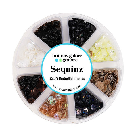 Neutral Sequins in Pinwheel Box - Buttons Galore and More